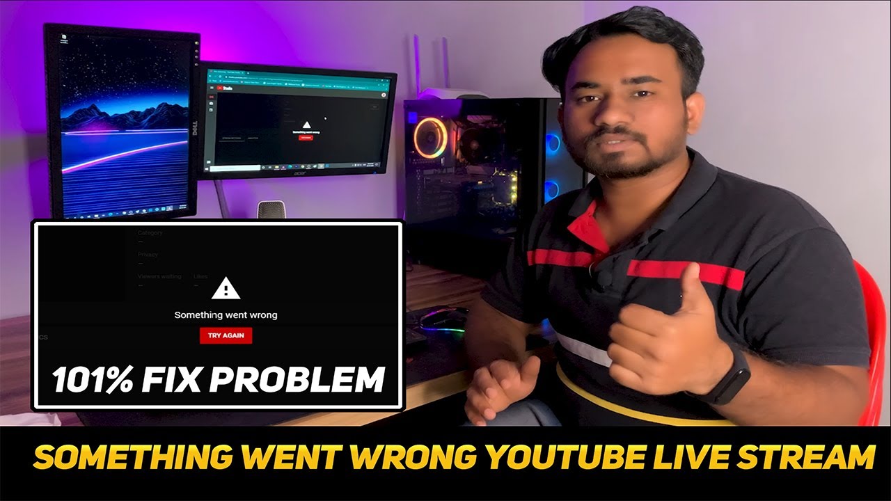 How to fix something went wrong error in youtube live streaming in hindi