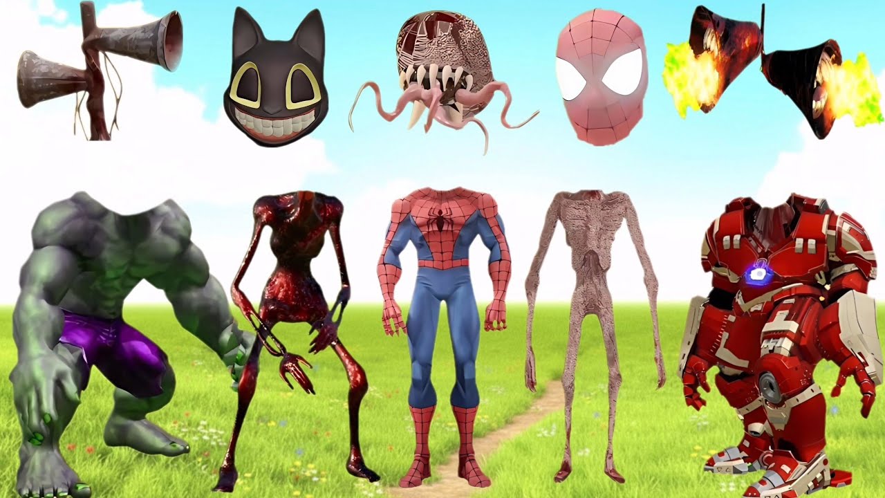 WRONG HEADS SIREN HEAD POOP, SIREN HEAD HOUSE, SIREN HEAD BRAIN EYE, SIREN HEAD OCTOPUS, SIREN HEAD