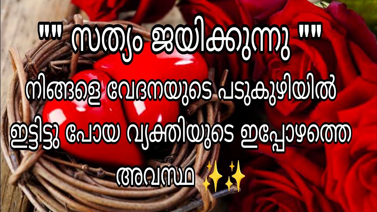 നിങ്ങളെ വേദനയുടെ പടുകുഴിയിൽ ഇട്ടിട്ടു പോയ വ്യക്തിയുടെ ഇപ്പോഴത്തെ അവസ്ഥ ✨✨