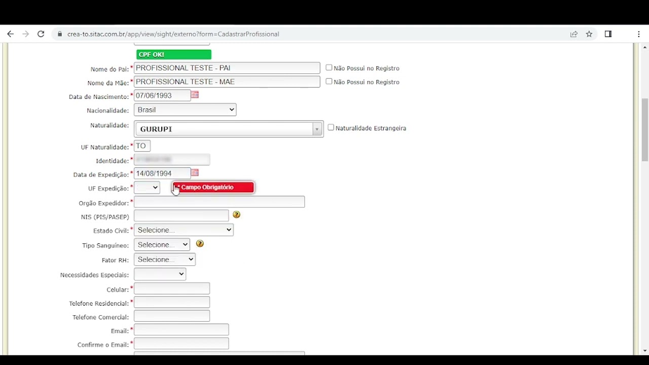 Tutorial 02 - Como dar entrada no Registro Profisisonal Provisório (Parte 1)