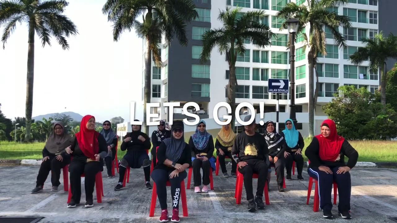Kau jai tur lak bur toh | Senaman duduk fitness Chairobic exercise warga emas|sakit lutut|