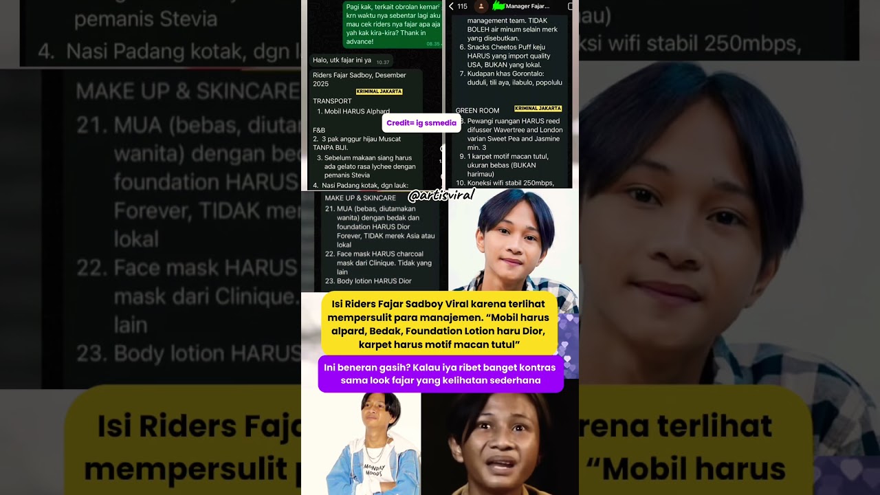 Viral isi riders fajar Sadboy, wajib dijemput pakai Alpard! 