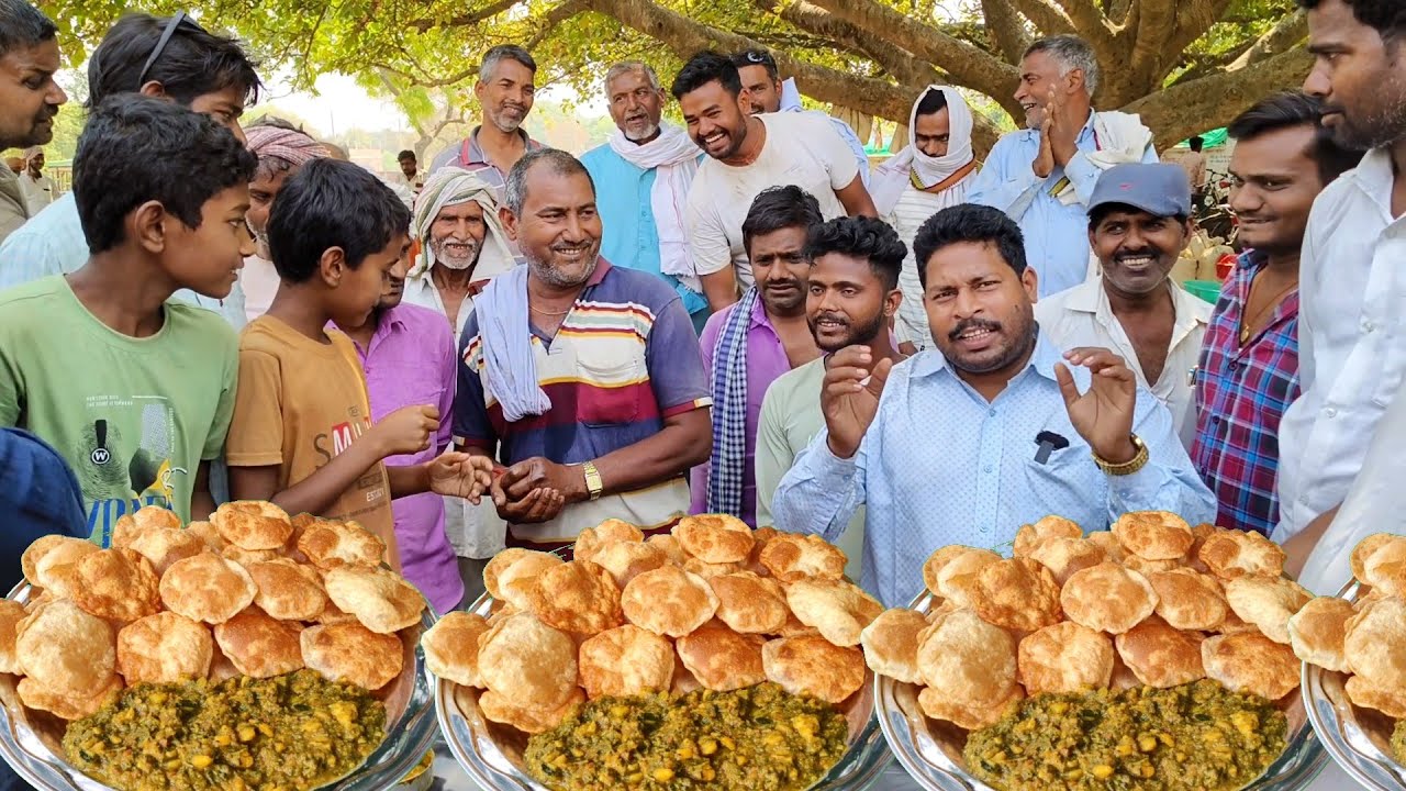 1 मिनट में एक प्लेट पूरी सब्जी खाओ ₹500 ले जाओ 😱😱🤑🤑🎉🎉 village food Puri sabji eating challenge
