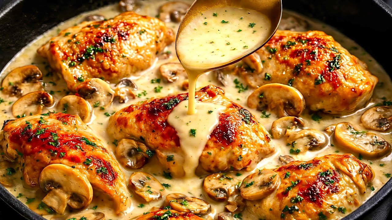 Рецепт курицы с грибами, который вам захочется приготовить снова! Так просто и вкусно!