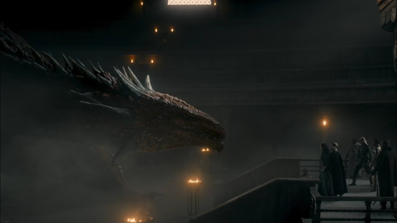 Rhaenys Targaryen and Meleys entering to the Aegon II Targaryens coronation | Hotd S01E09