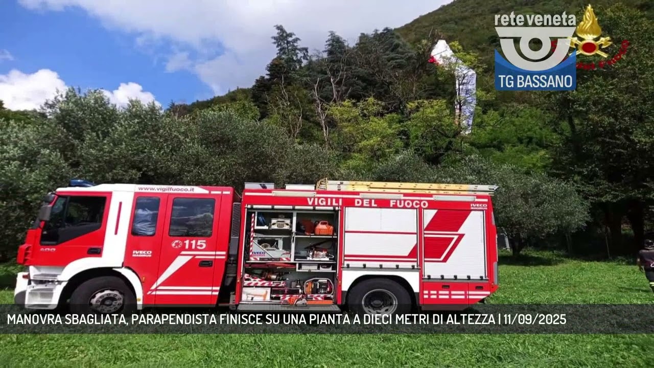 MANOVRA SBAGLIATA, PARAPENDISTA FINISCE SU UNA PIANTA A DIECI METRI DI ALTEZZA | 11/09/2025