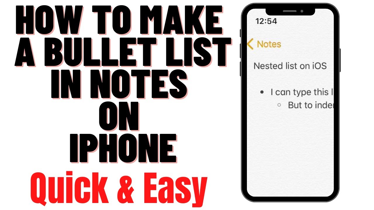 HOW TO MAKE A BULLET LIST IN NOTES ON IPHONE