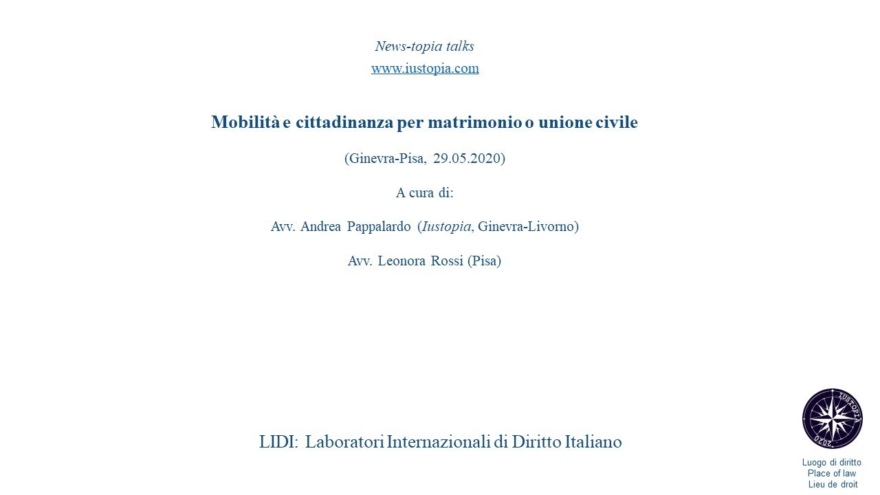 LIDI: Mobilità e cittadinanza per matrimonio o unione civile