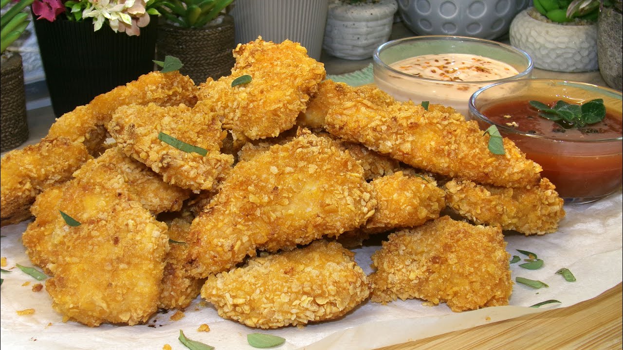 Τραγανές Κοτομπουκιές στο Φούρνο 💯👌Crispy Chicken Nuggets in the Oven