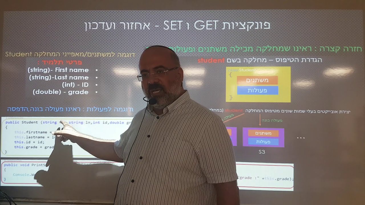 מחשבים סי שארפ- מחלקה (Class),פעולת Get ו Set תאוריה ותרגול