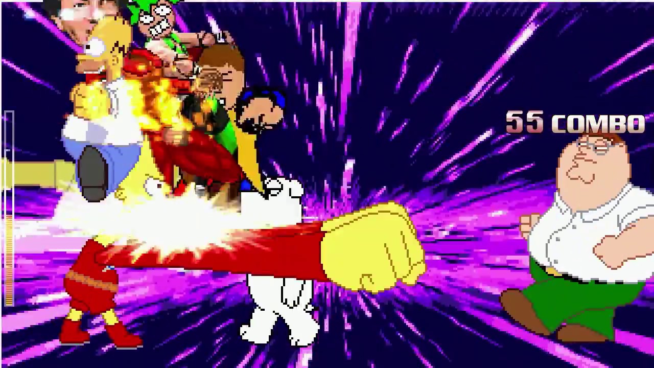 AN Mugen Request #1438: Lieberman, Jesse, DeeBeeKaw, Daniel VS Homer, Peter, Brian, Bartman