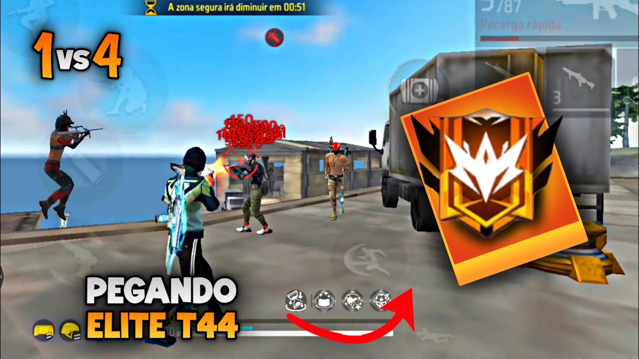 Reaching Elite T44 in Solo vs Squad!! Ranked Solo vs Squad Free Fire!!