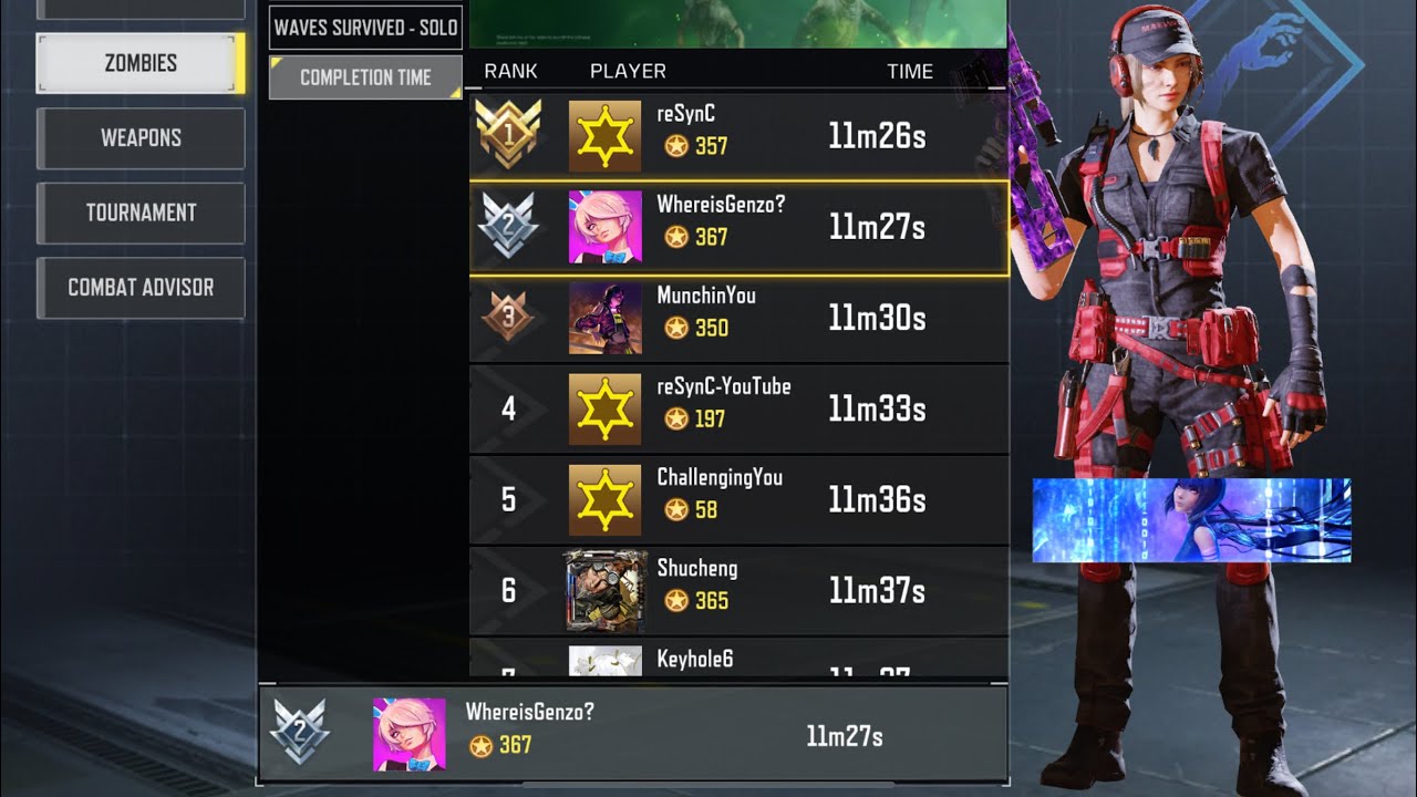 [TOP2] Zombies Hardcore 11m27s (With ​⁠@reSynCODM ) || Call of Duty Mobile