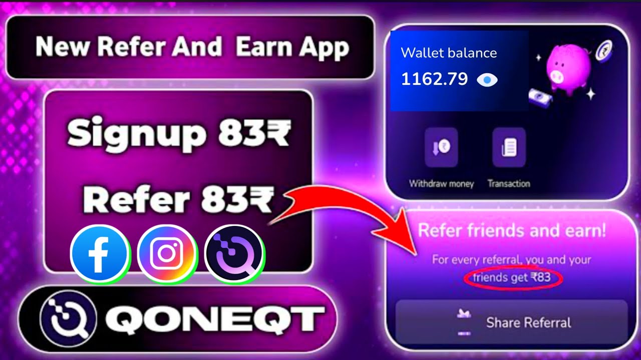 Qoneqt App Refer  And Earn ₹166 | Per Device ₹ 83  | Today New Refer And Earn App