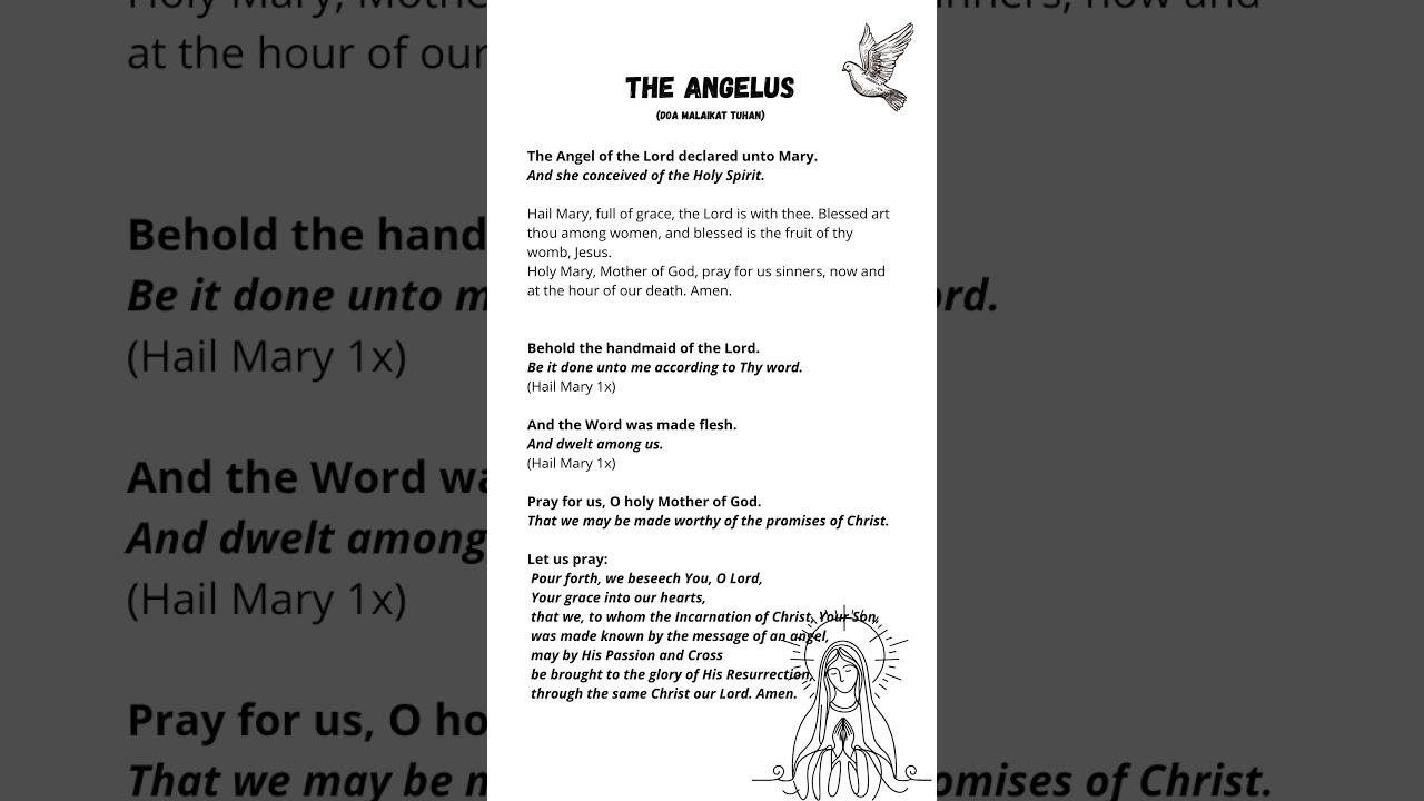 The Angelus Prayer (Doa Malaikat Tuhan)
