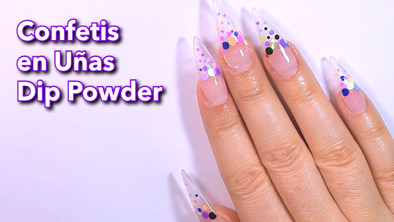 Como Aplicar CONFETTIS En DIP Powder. ESP