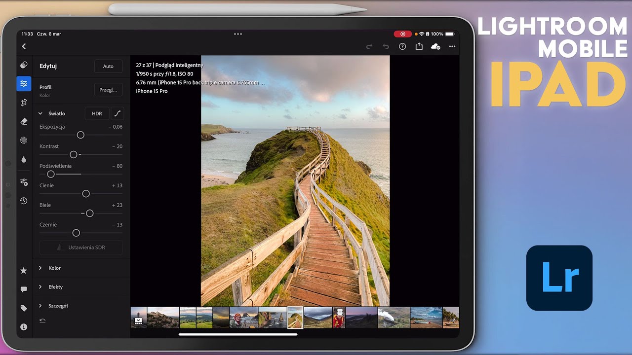 Jak działa Lightroom Mobile dla iPad – Interfejs, Apple Pencil i Skróty | PORADNIK Lightroom