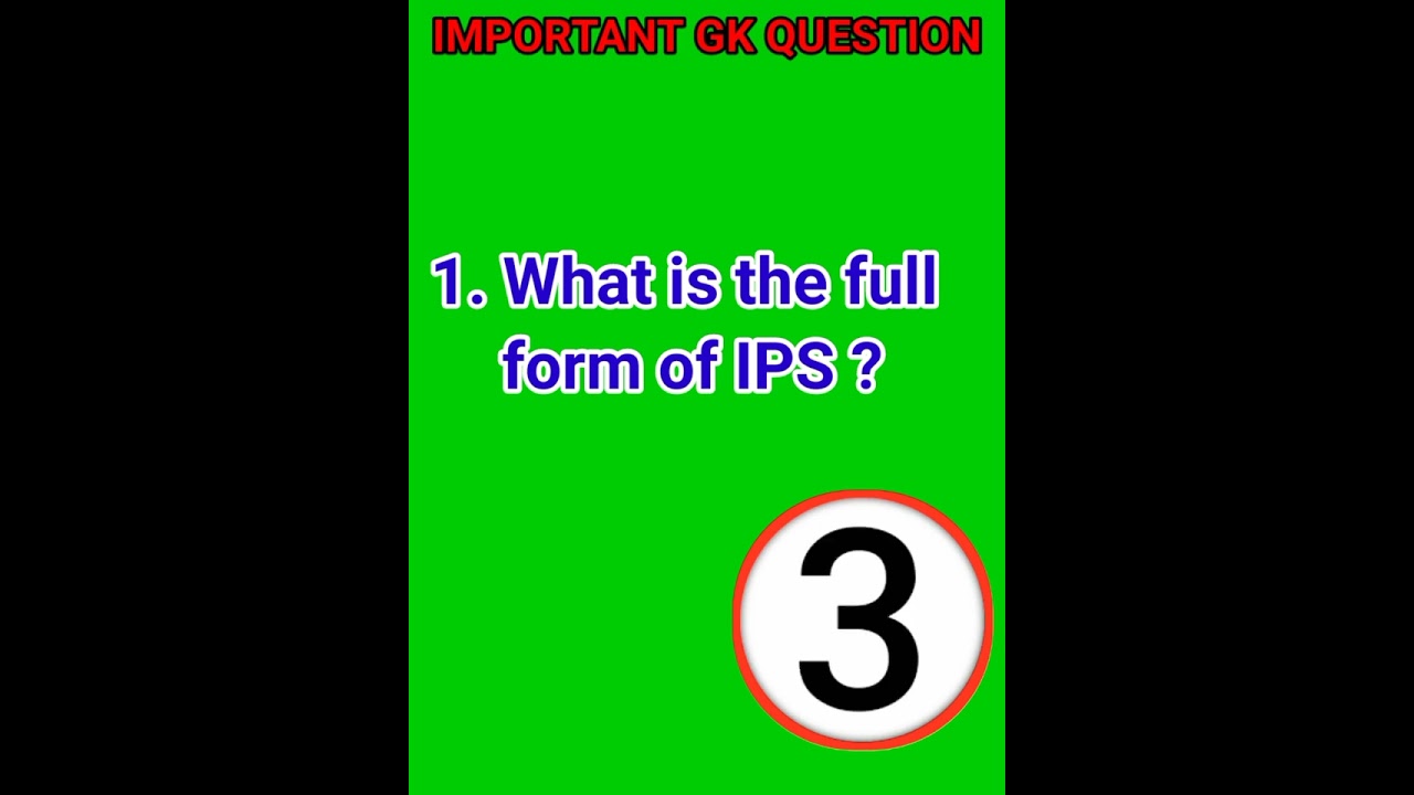1. What is the full form of IPS ? #ssgkquiz #viral #shorts