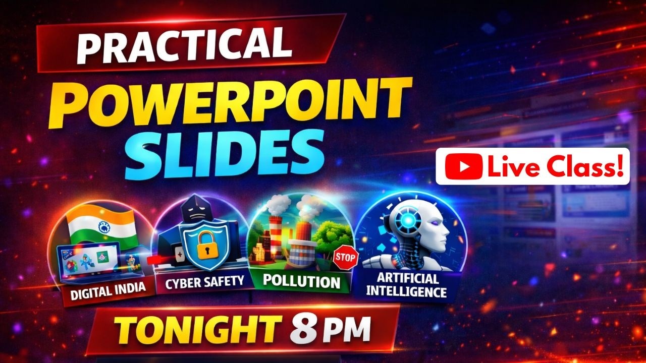 PowerPoint Practical🔥 | 5 Slides in 1 Hour | Live Class 8 PM