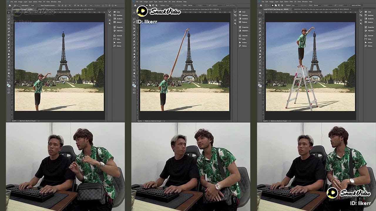 Chinese Funny Editing photo Eiffel Tower