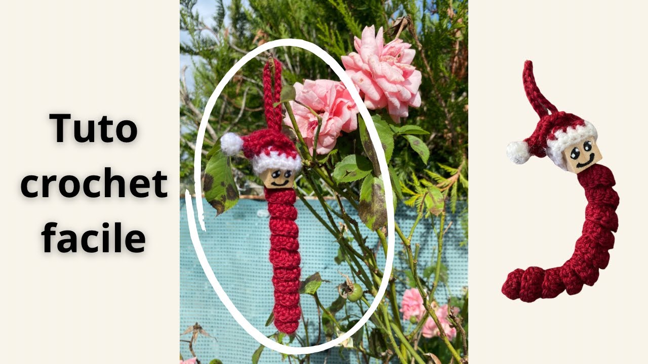 Chenille sans soucis au crochet festive, spéciale Noël 🎄🎅 🐛