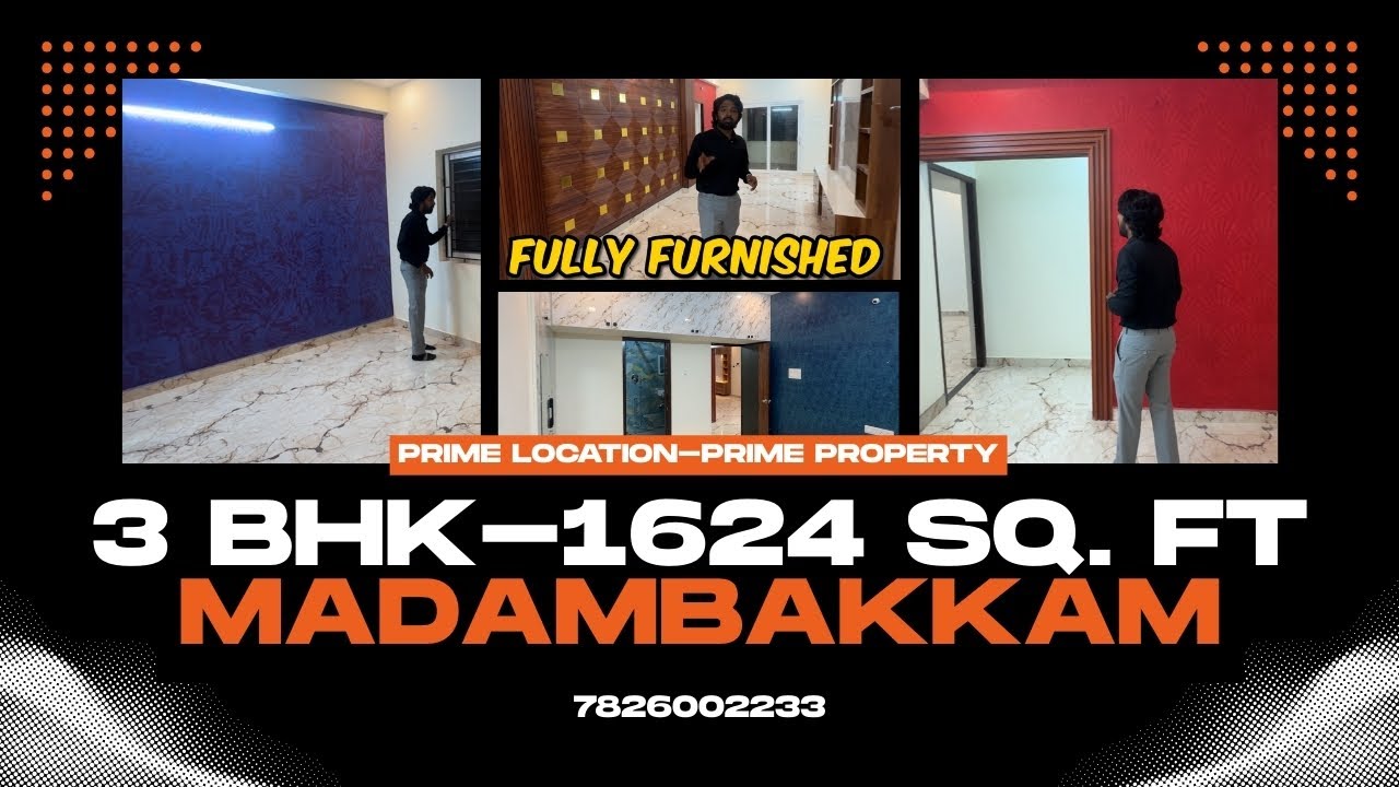 FULLY FURNISHED + Wall Panel + TV Unit FREE ! 3BHK Near Tambaram