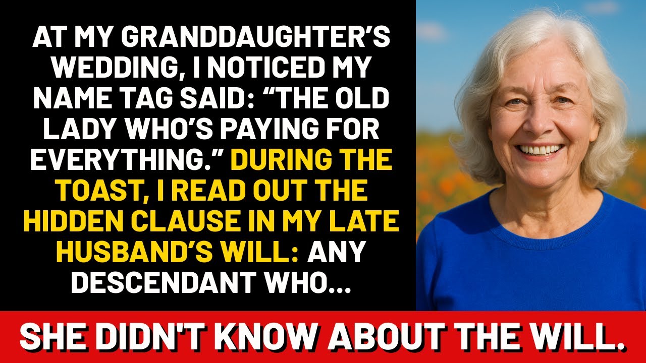 At my granddaughter’s wedding, I noticed my name tag said: “The old lady who’s paying for everythin