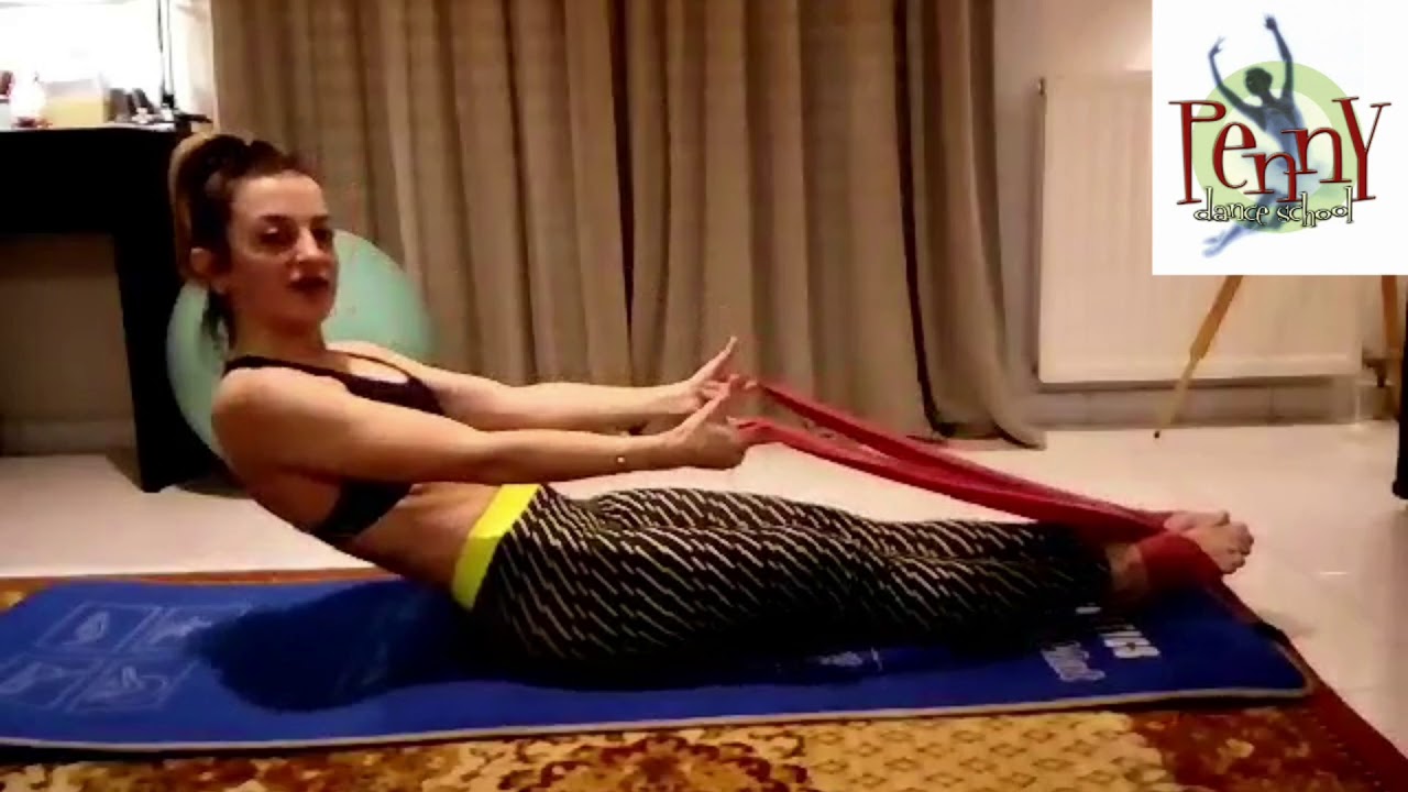 Penny dance school #menoumespiti campaign-Pilates (band)fitness tutorial-Panagiota Zandraveli