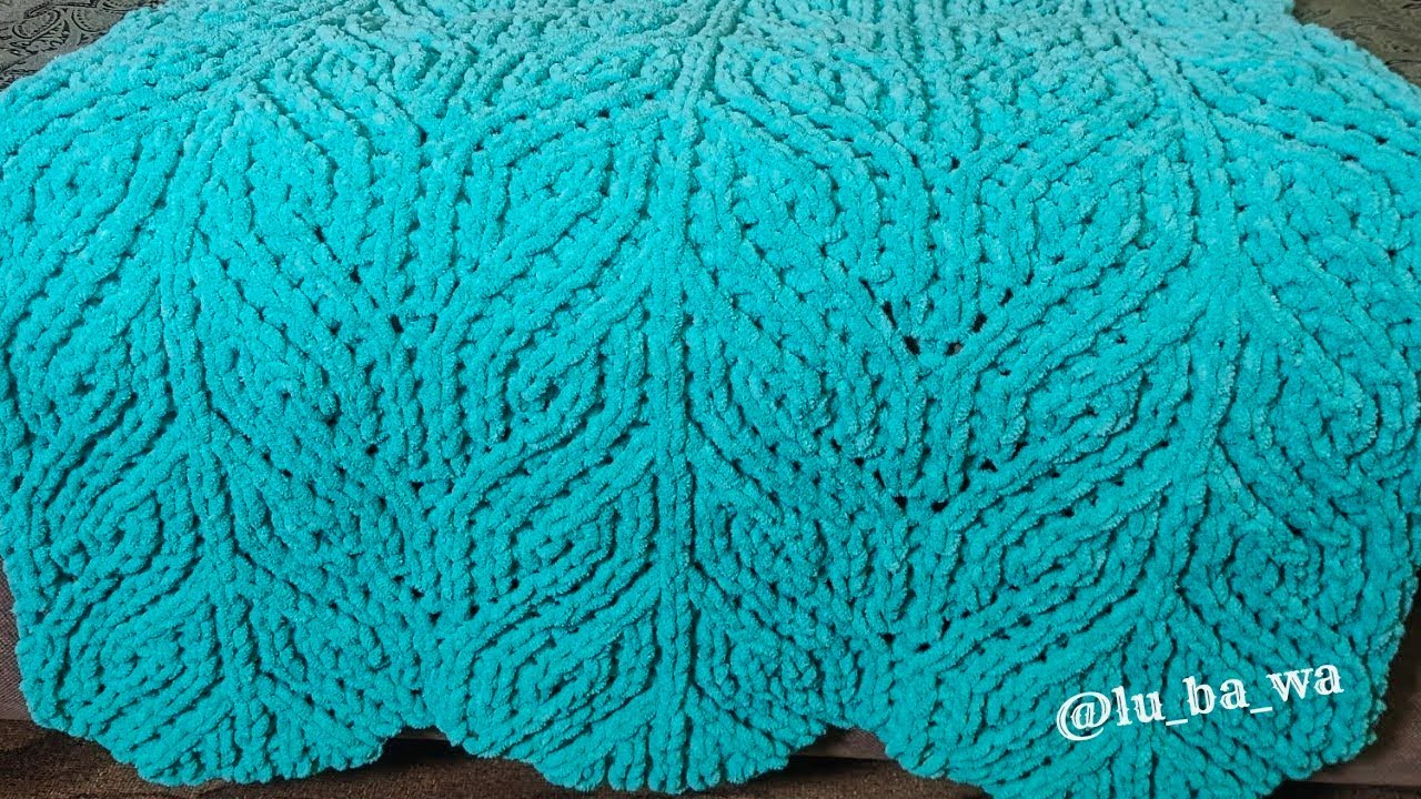Плюшевый  Детский Плед  из Alize Puffy Fine Ombre Batik. Схема нового узора.