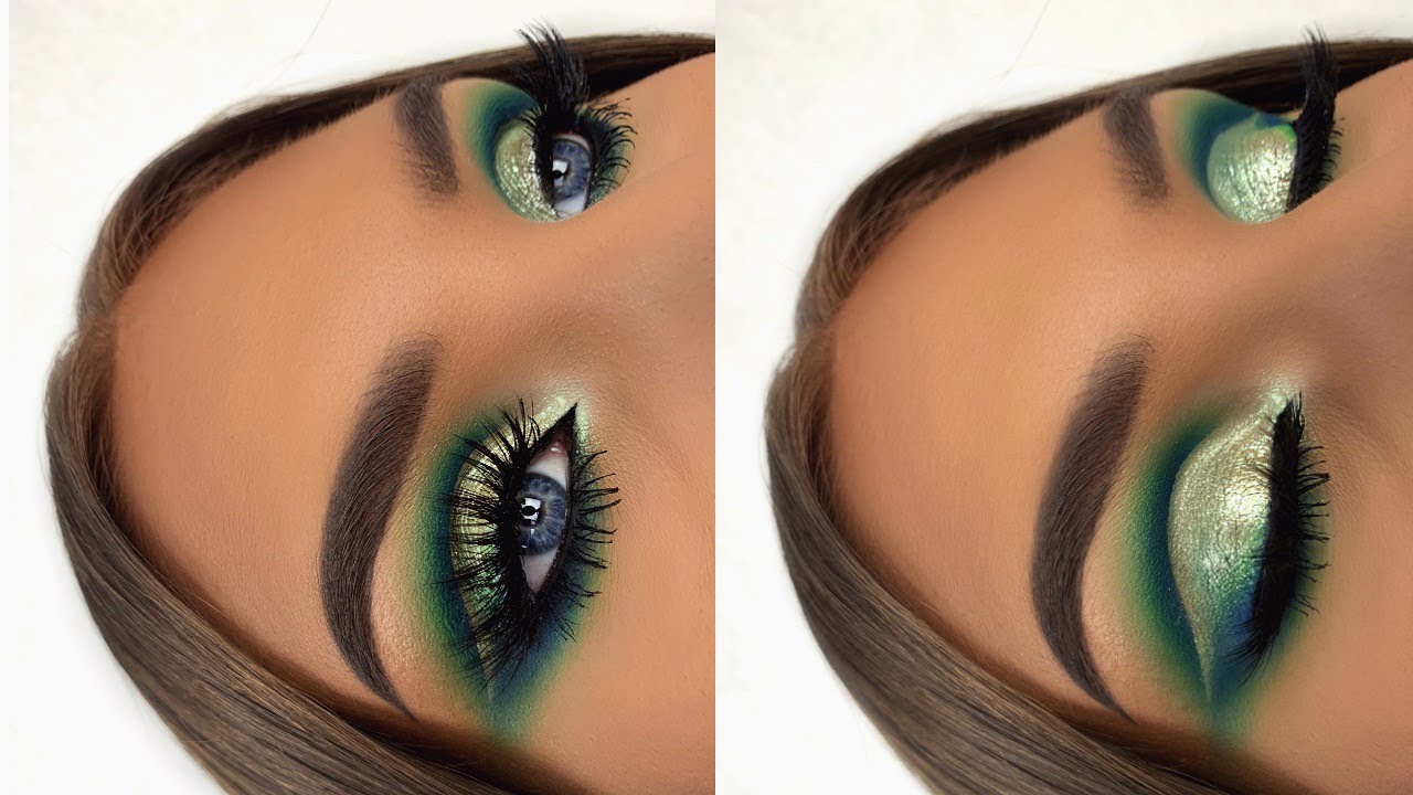 HUDA BEAUTY BLUE GREEN METALLIC CUT CREASE | MAKEUP TUTORIAL