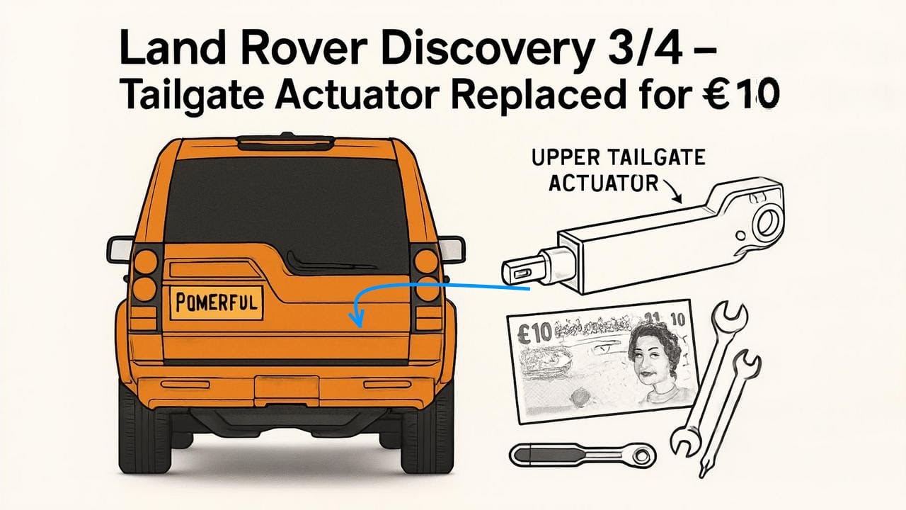 Ремонт привода задней двери багажника Land Rover Discovery 3/4 за 10 фунтов стерлингов! LR3 LR4