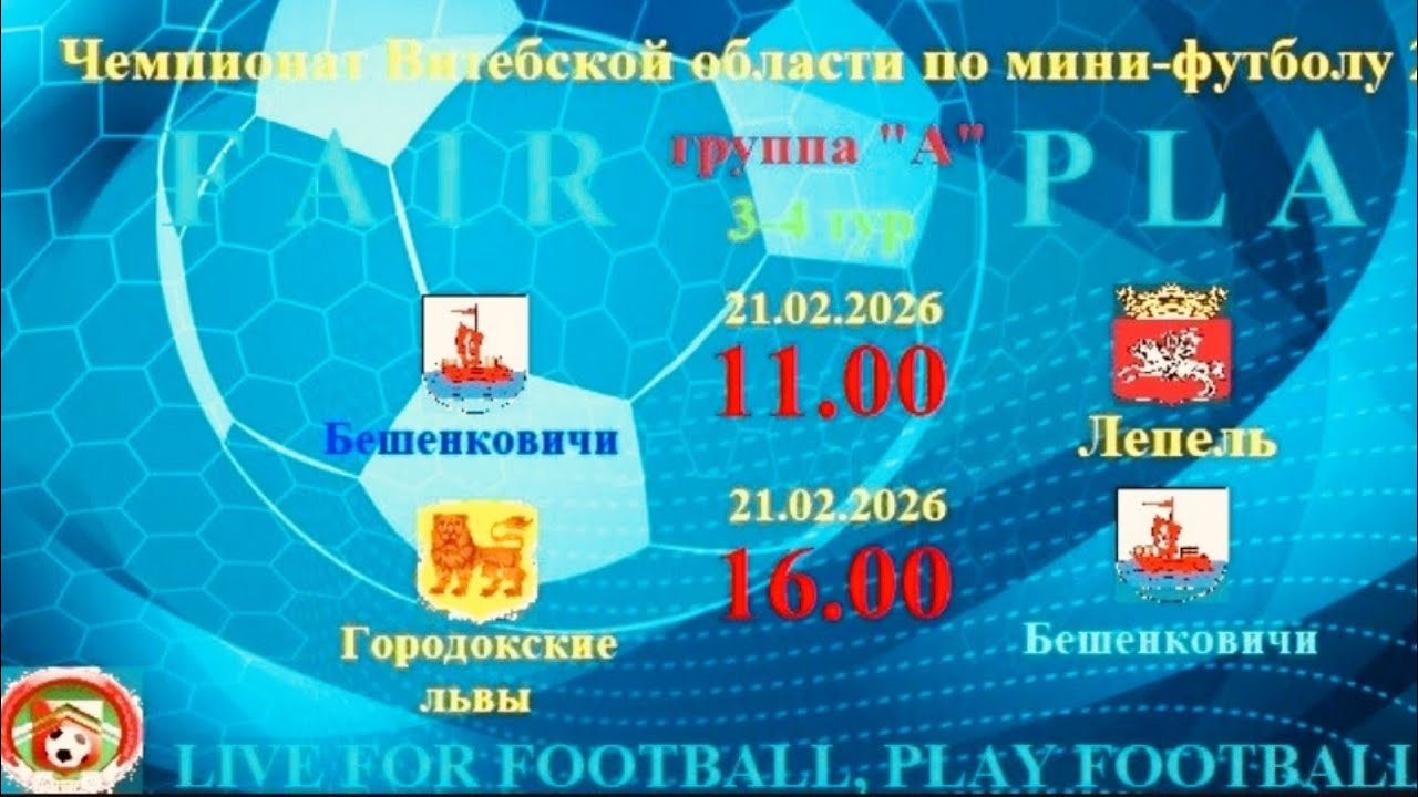 Чемпионат Витебской области по мини-футболу! ФК Бешенковичи! Прямая трансляция!