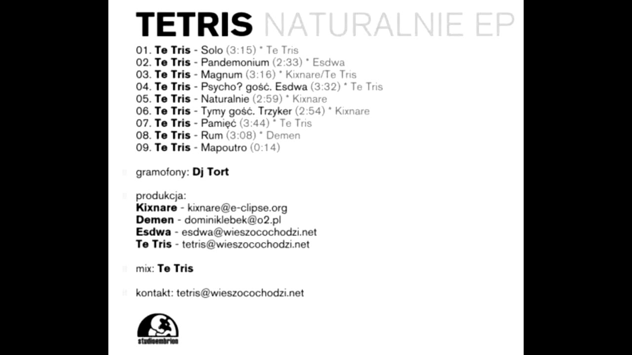 TETRIS - NATURALNIE EP 2004 CAŁY ALBUM