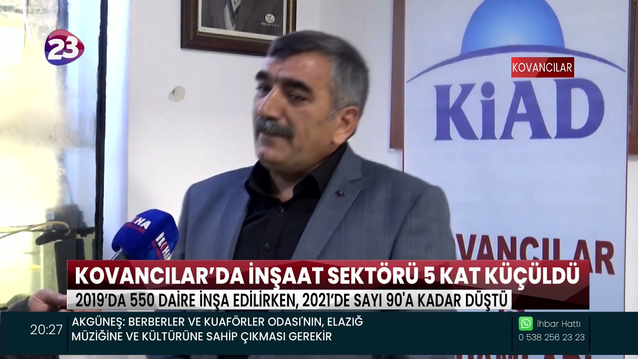 KİAD BAŞKANI HANİFİ BEKİRGİL; KOVANCILAR İLÇESİNDE İNŞAAT SEKTÖRÜ 5 KAT KÜÇÜLDÜ