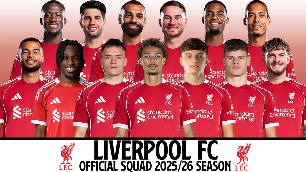 LIVERPOOL FC Official Squad Season 2025/26 | Liverpool FC |  Premier League Squad 2025/26