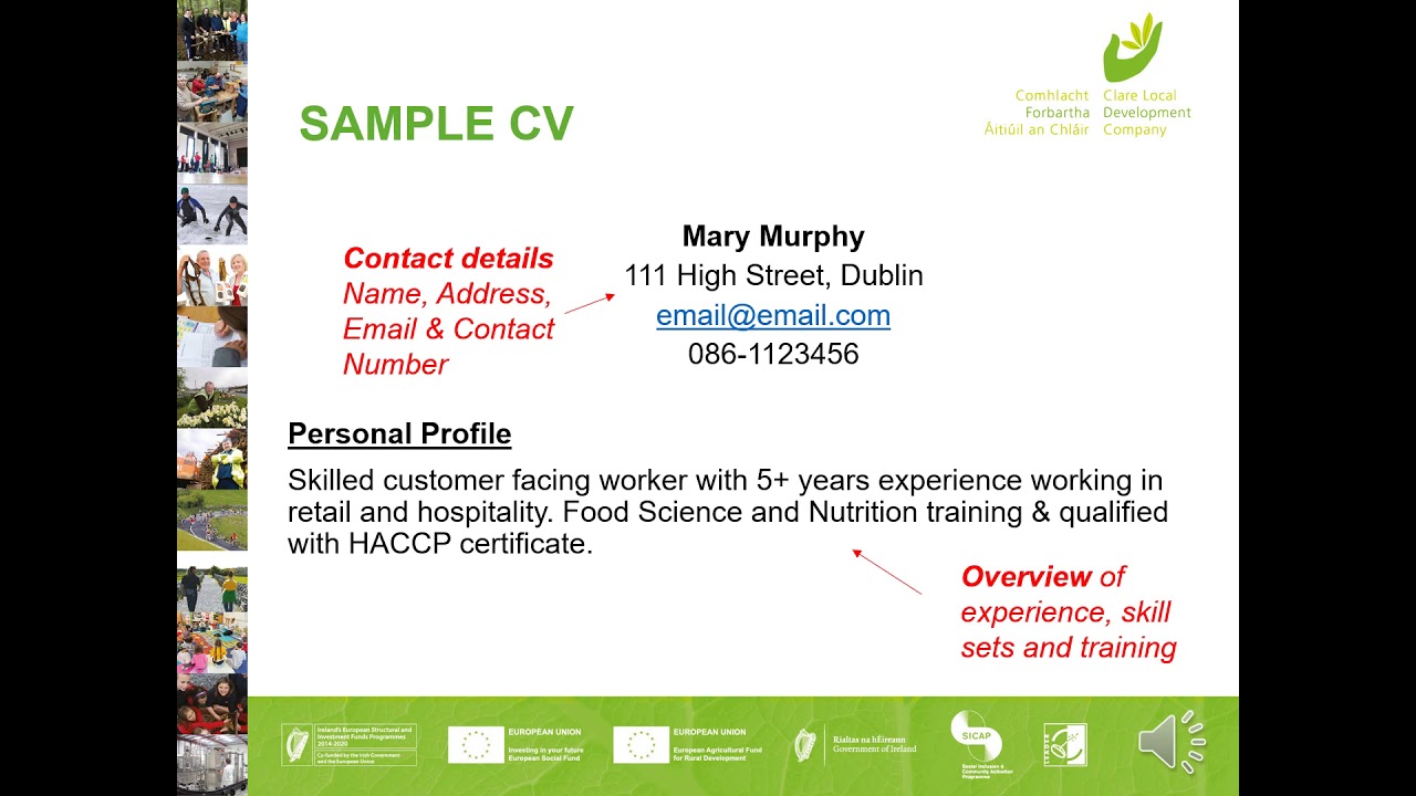 Video 1 Job seeker video series- Writing a CV