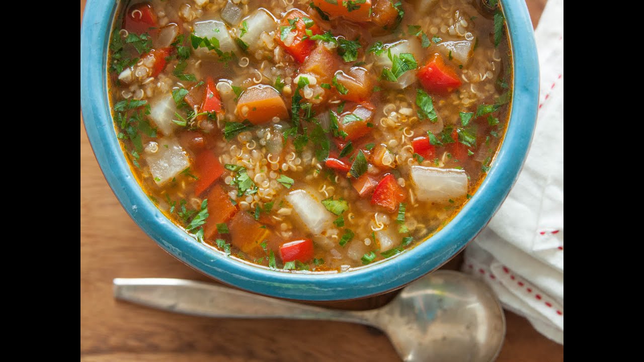 How to Make Vegetable Quinoa Soup | High in complete protein