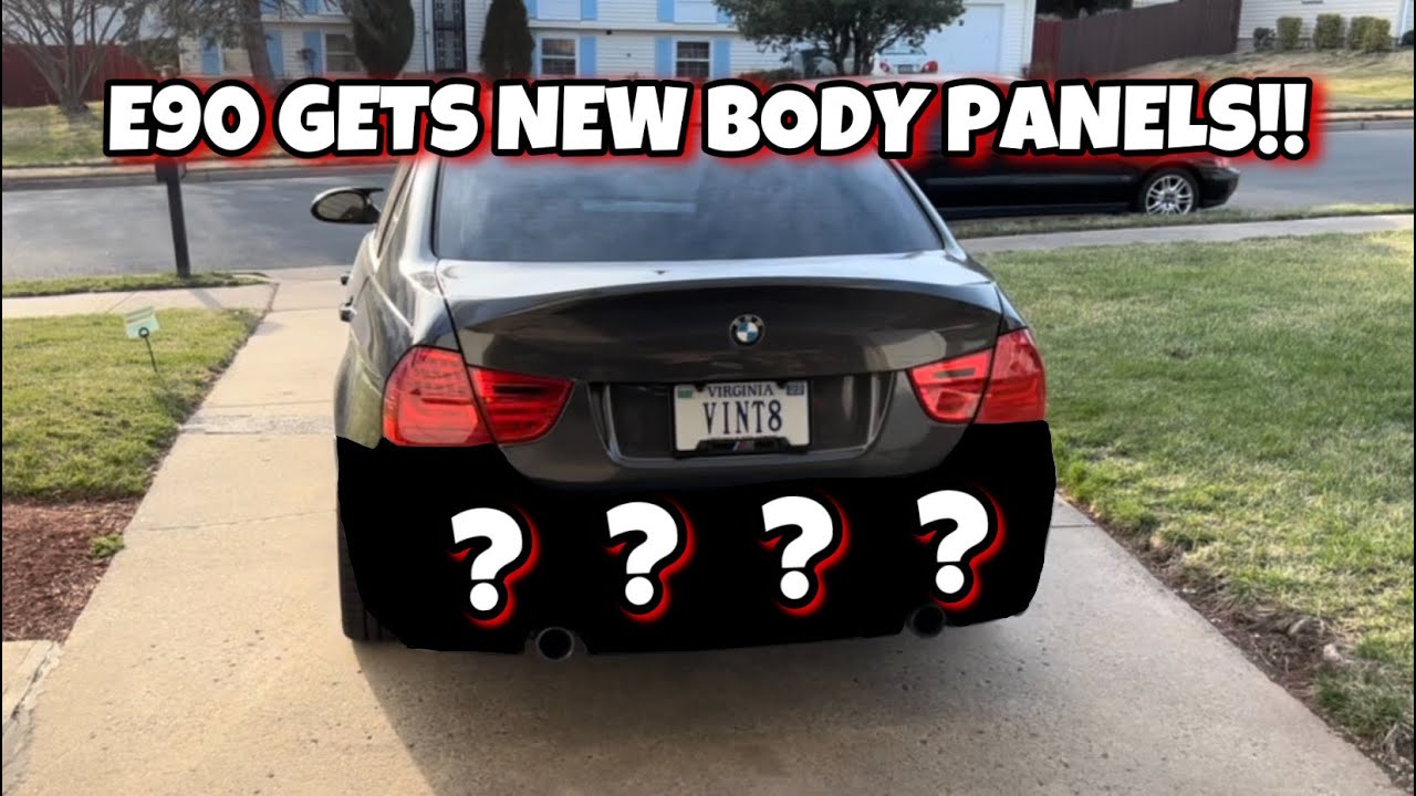 BMW E90 335i GETS M-SPORT REAR BUMPER + M3 STYLE SIDESKIRTS!!