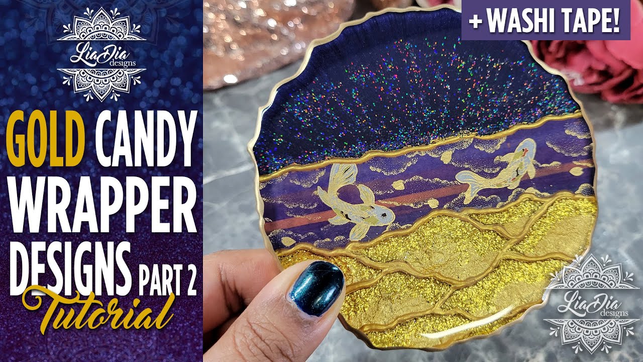 Using CANDY WRAPPERS and Washi Tape to Make AMAZING Resin Coasters!😍💖 Easy Step-by-step Tutorial
