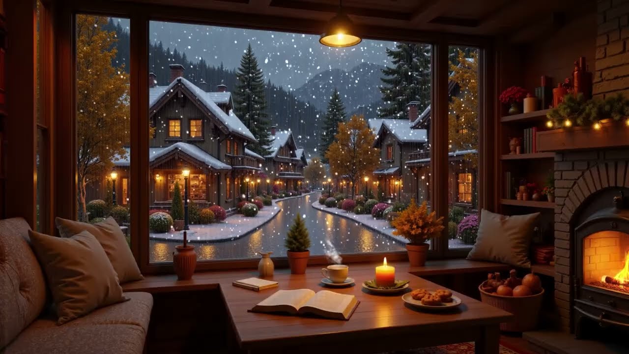 Relaxing Winter Jazz for Work, Study ⛄ Cozy Coffee Cabin Ambience & Soft Piano Jazz Music