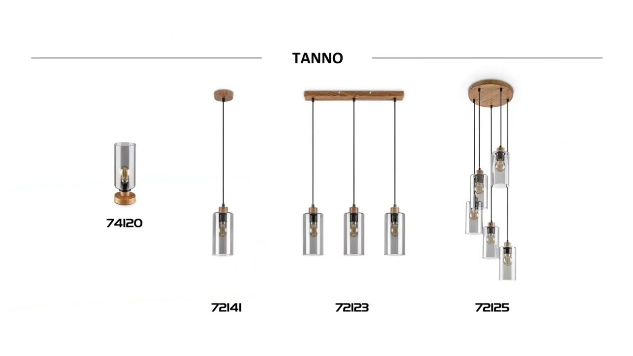 Lampa wisząca Tanno brąz | przydymiony &Oslash; 25cm 5xE27