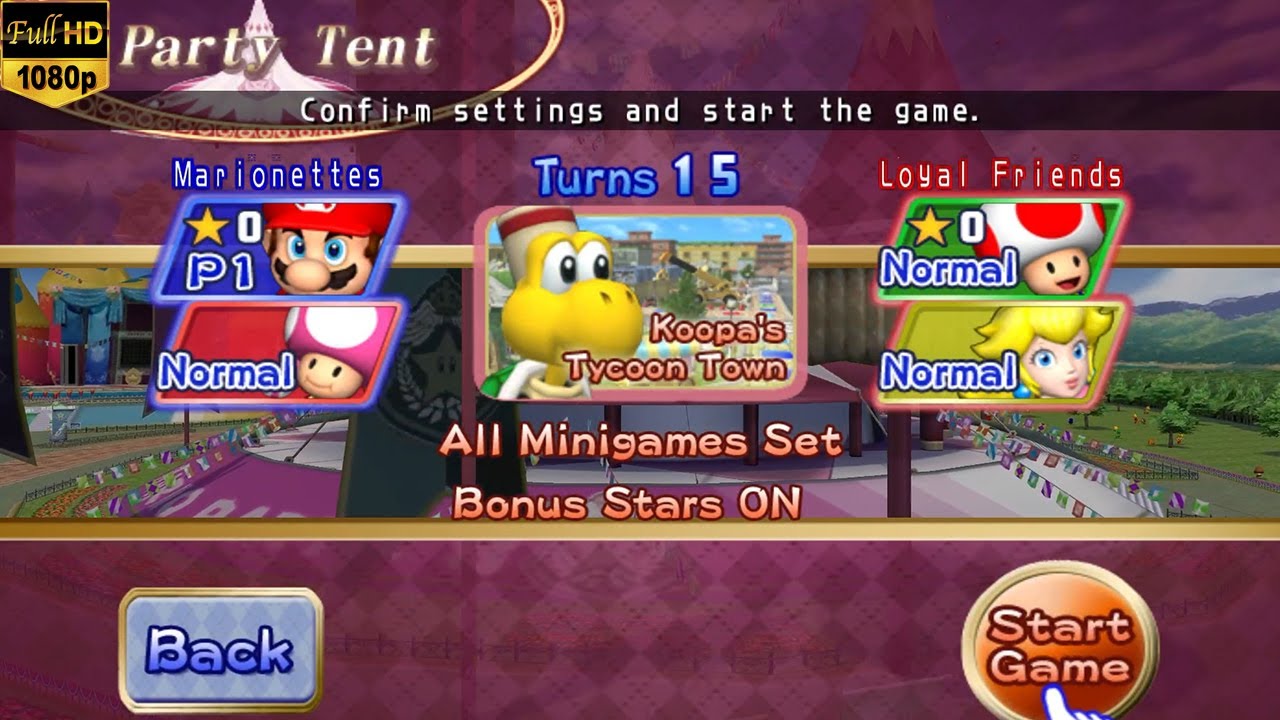 Mario Party 8 - Tag Battle - Koopa's Tycoon Town - Mario and Toadette vs Toad and Peach