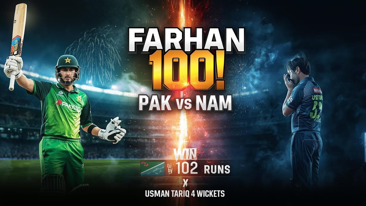 Pakistan Dominate Namibia | Farhan 100 Heroics