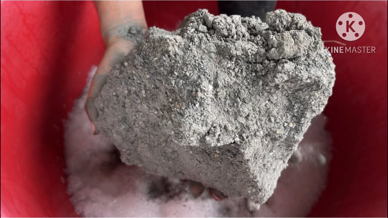 Black sand big chunks water crumbling #sandcement