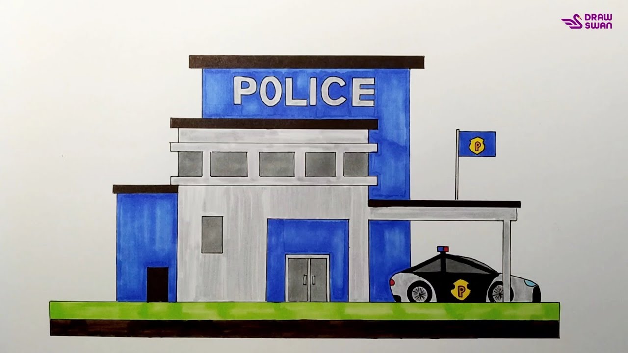 How to draw a police station