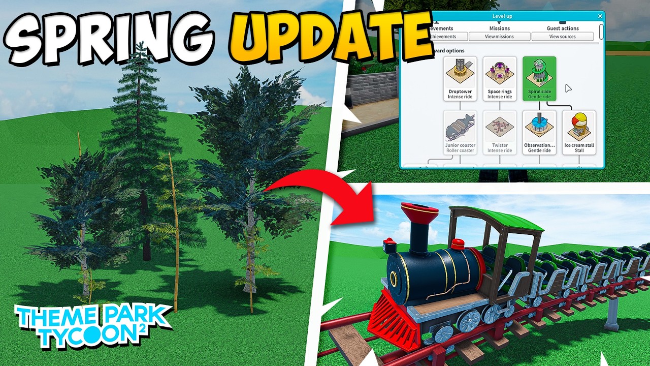 Theme Park Tycoon 2 SPRING UPDATE! 2 NEW Coasters, Skilltree, Nature & MORE!