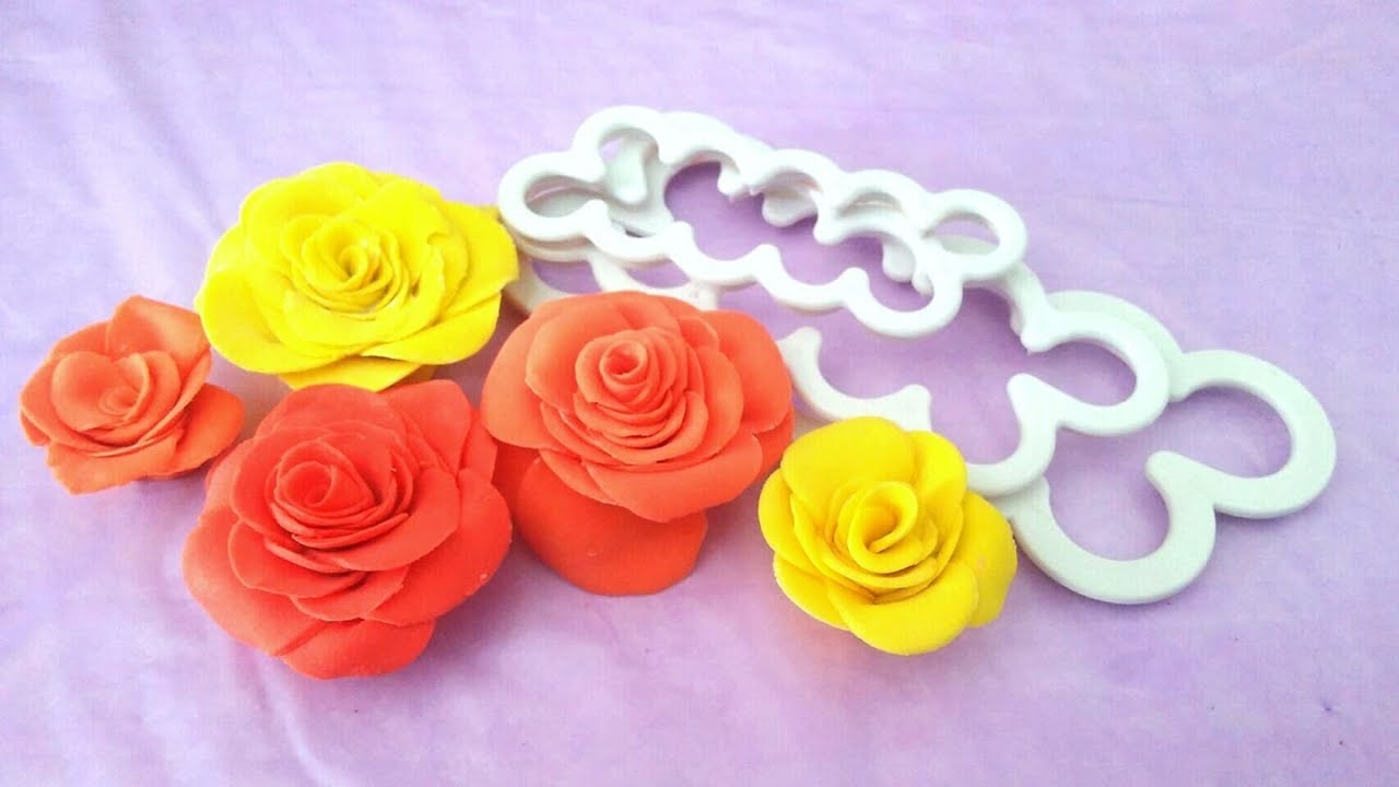 How to make Fondant/Sugarpaste Roses using Rose Cutter