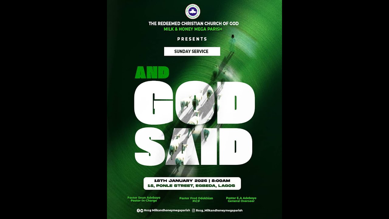 RCCG JANUARY 2026 SUNDAY SERVICE || AND GOD SAID