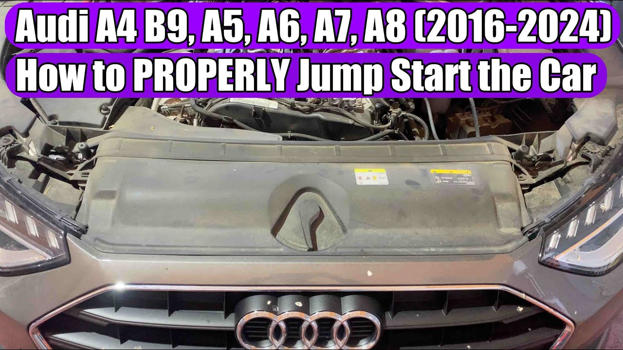 Audi A4 B9, A5, A6, A7, A8 (2016-2024) dead battery - how to jump start the car via cables