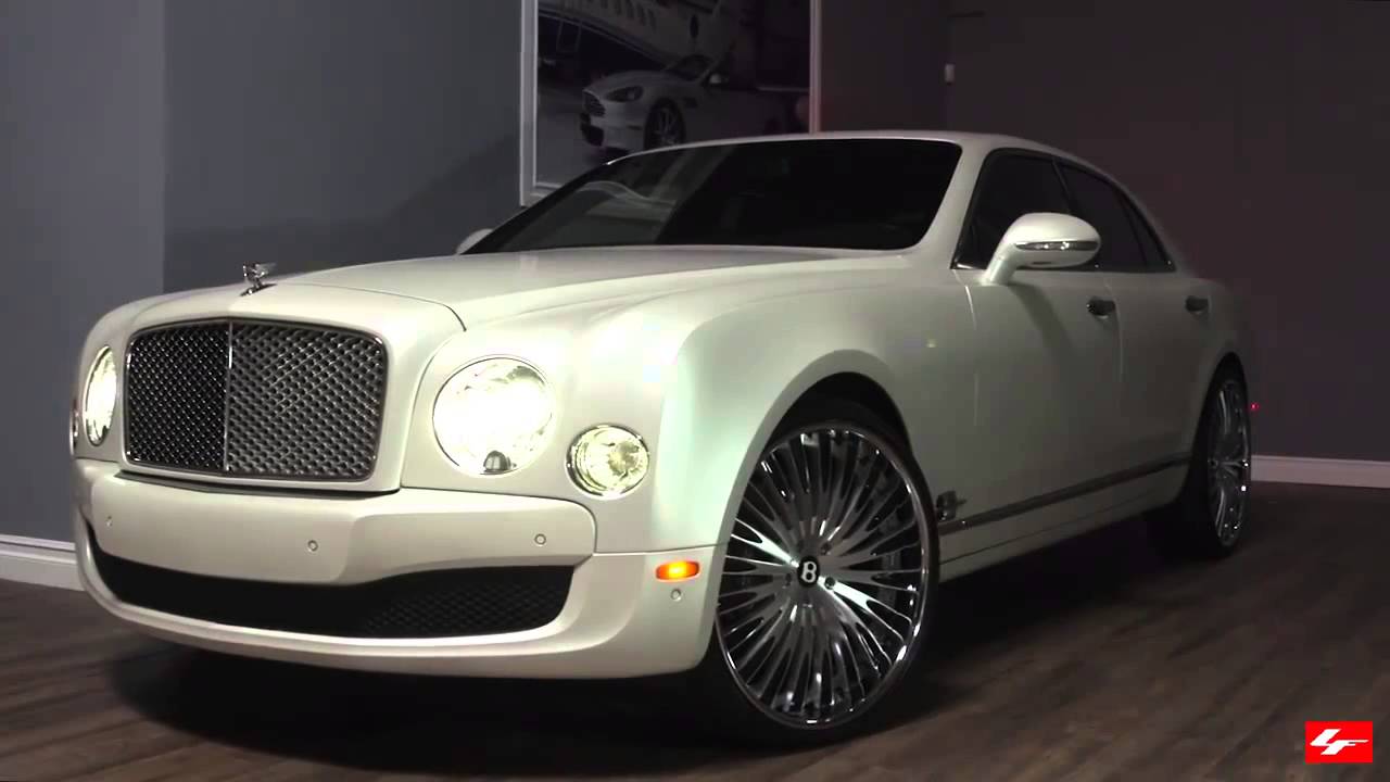 Matte White Bentley Mulsanne on 24 inch Lexani Forged Wheels LF-734